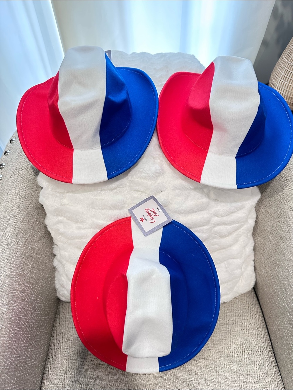 Kids Patriotic Felt Cowboy Party Hats - Pack of 3